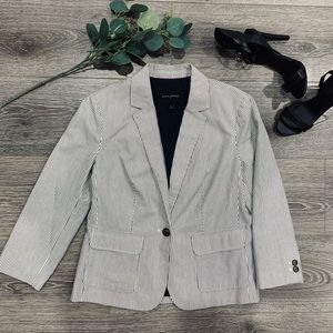Banana Republic Pinstriped Navy Blazer